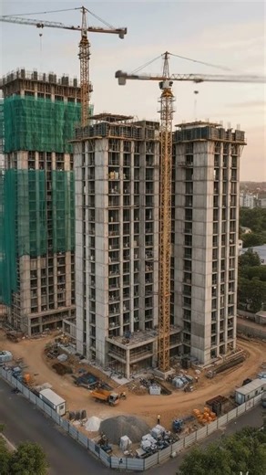 From Ground to Skyline | High-Rise Construction Timelapse #beforeandafter #construction #quality