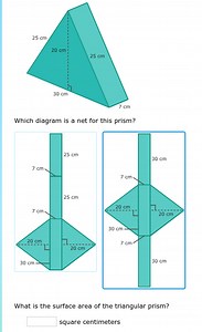 Which diagram is a net for this prism?What is the surface are... | Filo