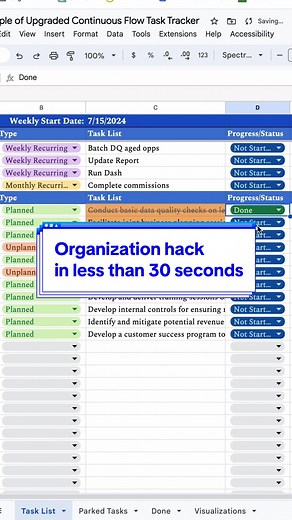 Breaking your task list into smaller more manageable sections is a must #tasktracker #organizationhack #workhack
