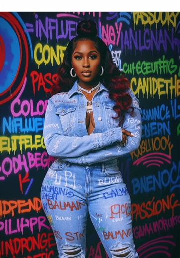 Gemini AI Prompts For Photos @Empress_Leelee💄💋 Graffiti Prompt: Using the photo provided create a high end, high definition, luxury ultra hyper realistic 8K front facing photo of a glamorous, fiercely stunning, confident woman in a luxury hip hop graffiti room with bright neon colors graffiti and paint on the walls writing “ art, creativity, color, essence, confidence, influence, passion, elegance, energy, magnetic, beautiful, glamorous. She is standing with her back against the wall looking a