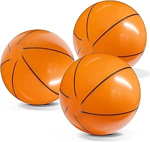 Novelty Place Inflatable Beach Balls - 3 Pack, 12" Beach Basketball for Kid - Summer Beach Pool Party Supplies, Fun Floating Toys