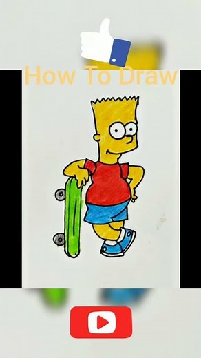 learn How to draw Bart Simpson step by step easy drawing tutorial for kids/kids learning how to draw
