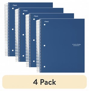 (4 pack) Five Star Spiral Notebook Study App, 5 Subject, College Ruled, 8.5" x 11"