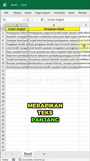 How to Straighten Long Text in Excel
