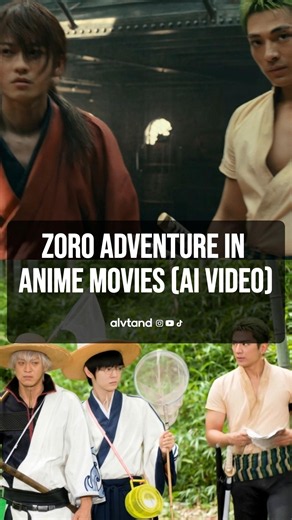 zoro got lost in other anime live action movies (AI Video) #zoro #onepiece #onepieceedit #ai #anime