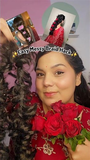 Easy messy Braid Hack✨️ #viralhacks #messybraid #hairstyle #easyhairstyle