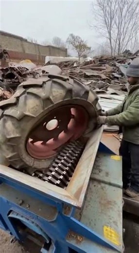 shredder machinr|Old tractor rims and tires#shredder