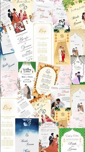 Indian Wedding Card Templates, featuring elegant modern designs