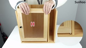 Sunhoo Bread Box for Kitchen Countertop Bin 2 Layer Wooden Bread Storage Breadbox Holder Large Capacity Container Bread Organizer Farmhouse Keeper Shelf with Drawer Acrylic Window (Grey