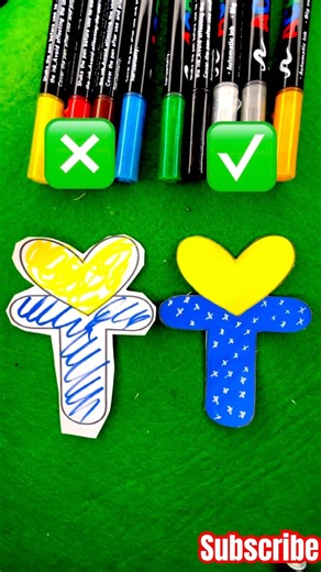 Perfect vs Messy Coloring & Cutting — Letter T | Satisfying Art #shorts