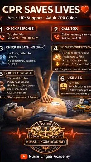 CPR Saves Lives ❤️ | Step-by-Step Adult CPR Guide (BLS) | Nurse Lingua Academy