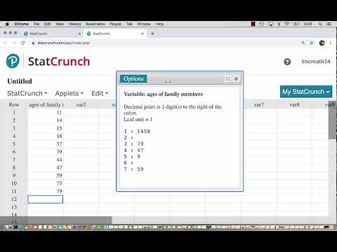 How to Create a Stem and Leaf Plot in StatCrunch