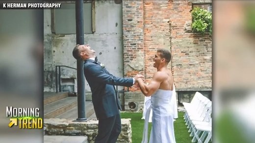 Best man dresses up as bride in hilarious ‘first look’ prank