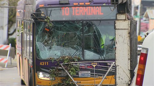Crews remove crashed Metro bus from Seattle skate park warehouse