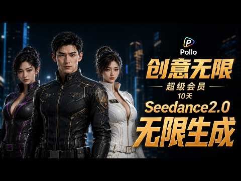 Pollo 创意无限！超级会员10天解锁 Seedance2.0 无限生成（提示词生成器免费下载）