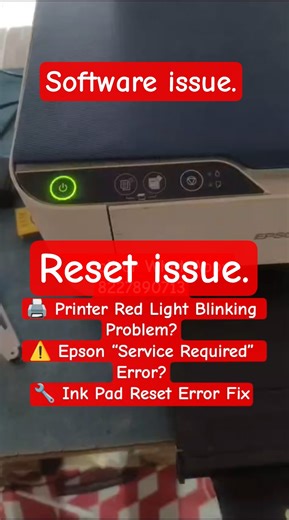 how to fix red light blinking service required problem in epson printer #shorts