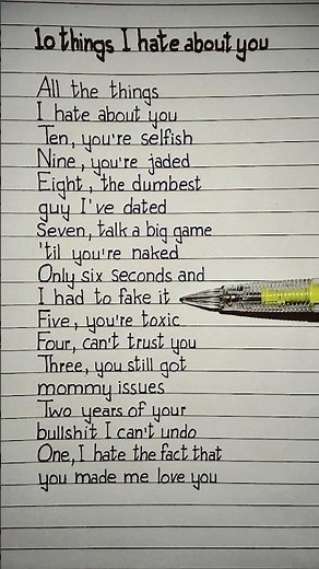 leah kate 10 things i hate about you lyrics