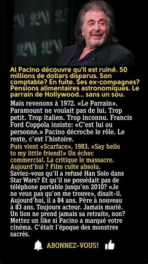 Al Pacino: ruiné à 70 ans... par son comptable et ses ex-femmes