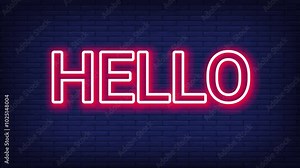 Hello neon text effect vedio design