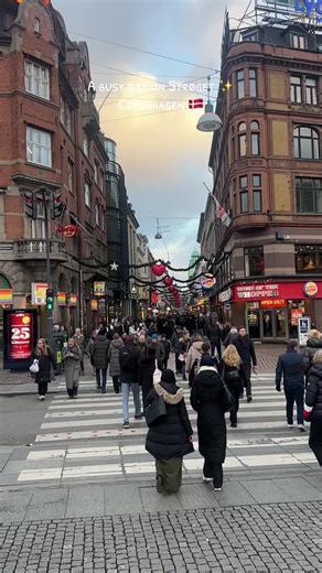 Exploring a Busy Day on Strøget in Copenhagen