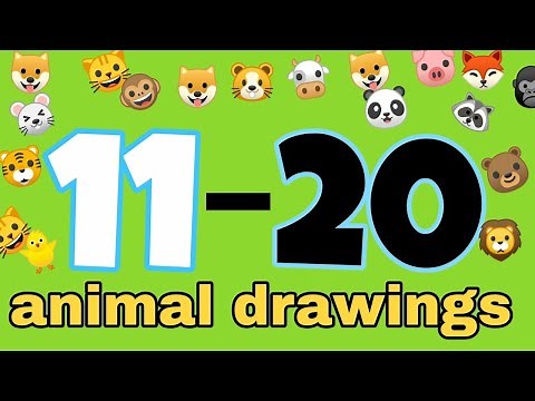 How to draw animals from Numbers part-2(11 to 20) || Animal Drawings