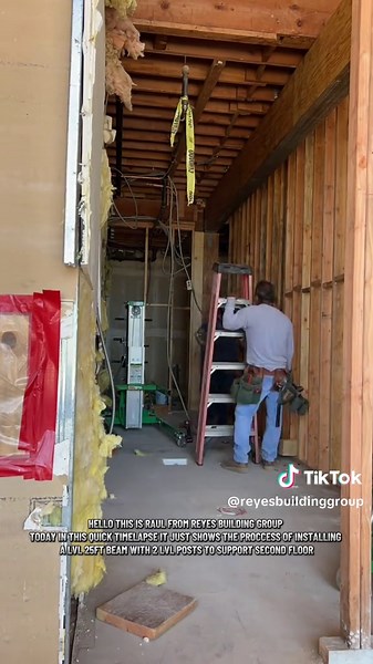 Installing LVL Beam and Posts Process Timelapse