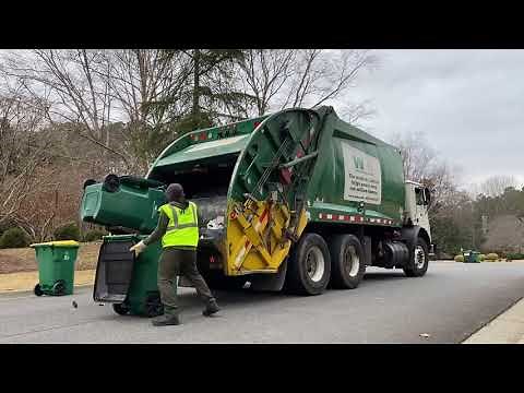 Waste Management Mack MR McNeilus Rear Load Garbage Truck