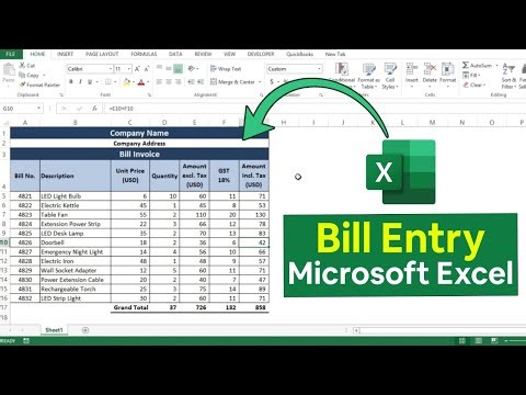 Bill Entry in Ms Excel l Billing in Ms Excel l Data Entry in Excel l Learn Accounting Pro Studio 