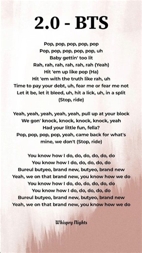 2.0 – BTS Lyrics Video | English & Korean Lyrics | ARIRANG | New Song 2026