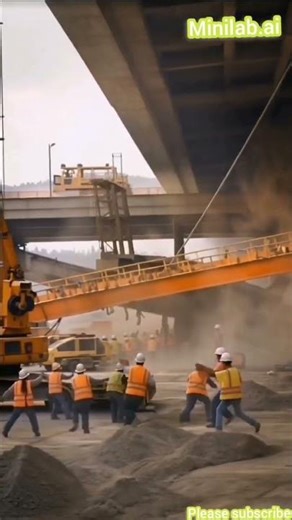 "Bridge Collapse Caught on Camera — Workers Had No Time To Escape 😱 #Shorts #Disaster"