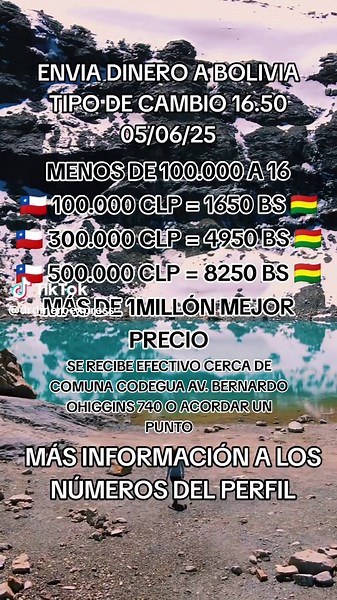 Tipo de Cambio Diario para Envíos a Bolivia