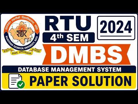 RTU 4th Sem DBMS 2024 Paper Solution 🔥 | Complete Explained in Easy Language | important Questions