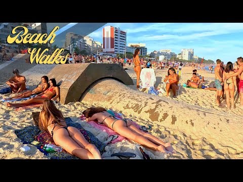 A Relaxing Afternoon Walk on Ipanema Beach in Rio 🌊