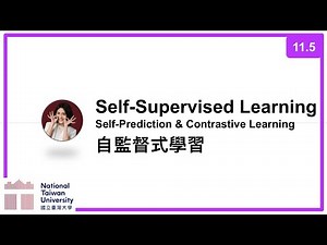 台大資訊 深度學習之應用 | ADL 11.5: Self-Supervised Learning (Self Prediction + Contrastive Learning) 自監督式學習