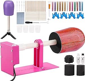 VEVOR Cup Turner for Crafts Tumbler, Tumbler Turner DIY Glitter Epoxy Resin Tumblers, Epoxy Pen Turner Attachment with Silent Motor Two-Way Rotation Silicone Pad, Cup Spinner Machine for Starters