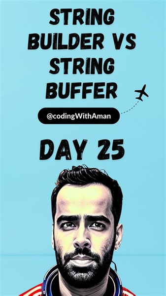 Aman Sahni on Instagram: "StringBuffer and StringBuilder are two classes provided by Java for efficient string manipulation. #python #programming #coding #programmer #code #developer #coder #java #webdeveloper #javascript #webdevelopment #programmers #technology #codinglife #computerscience #tech #softwaredeveloper #geek #development #softwareengineer #coders #webdesign #coderlife"