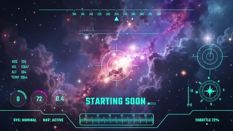 Animated Space Stream Screens Pack, Sci-Fi Backgrounds for Twitch YouTube, Spaceship Sockpit Dashboard Overlay