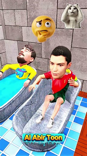 MrBeast vs Ronaldo: The Magic Bathtub Challenge! 🛁🔥 #Shorts #funny #sanjubaba