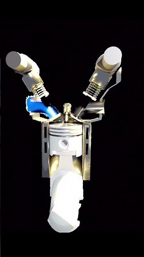 Einspritzvorgang beim Diesel, Animation mit Blender. Mit mehr Helligkeit.