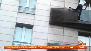 103K views · 1.6K reactions | Incredible footage shows the moment a migrant scaled several floors to rescue a little boy dangling from a balcony in Paris. Overnight, French President Emmanuel Macron rewarded him with citizenship for his bravery! ❤️ | Sunrise | Facebook