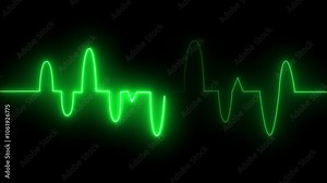 Abstract neon heartbeat signal icon animation background .Heart Rhythm Background 4K Heartbeat monitor EKG line monitor shows heartthrob.