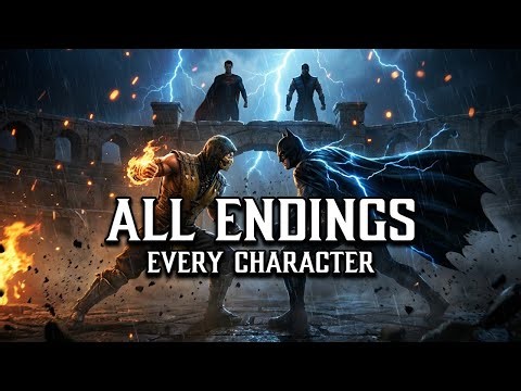 Mortal Kombat Vs DC Universe - All Endings (HD)