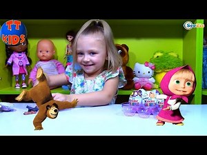 Ярослава открывает Киндер Сюрпризы. Игрушки для детей. Kinder Surprise. Tiki Taki Kids