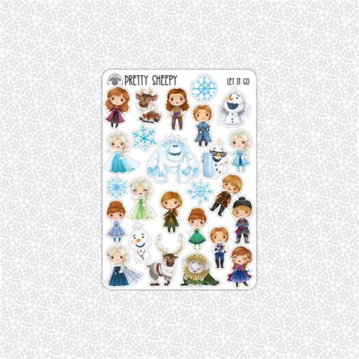 Let It Go Stickers | Frozen Elsa Anna Olaf Disney Gift Idea Party Favors Planner Planning Bullet Junk Journal Scrapbook Stocking Stuffer - Etsy