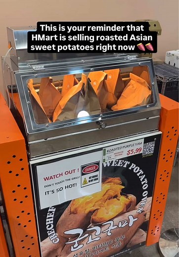 Roasted Asian sweet potatoes have arrived in Las Vegas 🍠✨❤️ @H Mart I walked into H-Mart and immediately smelled them lol not sure if they have been out for a while and I just haven’t been to H Mart recently but here’s your reminder anyway!!! These are actually trending on TikTok right now but I grew up on these. Random but they taste good with kimchi lol I paid $4.67 for the roasted purple yams and $3.47 for the roasted Korean sweet potatoes. There’s about 4 in a bag! #sweetpotatoes #roastedsw