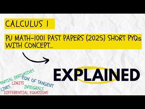 PUNJAB UNIVERSITY | CALCULUS 1 | MATH 1001 PAST PAPER (2025) SHORT QUESTIONS | Complete Paper