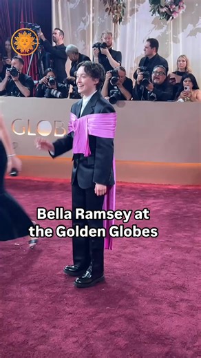 Bella Ramsey, star of HBO's "The Last of Us", walks the Golden Globes red carpet. | CBS Mornings