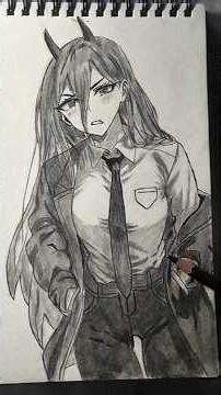 draw to power 😈 form chansaw man #shorts #animeeart #animedrawing #drawing