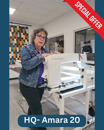 ✨ Discover the Handi Quilter Amara 20! ✨ Unleash your quilting creativity with the Amara 20, the ultimate longarm machine for every quilter! 🧵 Whether you're making a sweet baby quilt or a grand king-size masterpiece, this machine has you covered! 🌟 Key Features: 20-Inch Longarm: Perfect for large projects! Flexible HQ Studio3 Frame: Choose between 10ft or 12ft options! Free-Motion Quilting Ready: Get started right away! Stand-Alone Bobbin Winder: Keep the thread flowing smoothly! Ideal for be