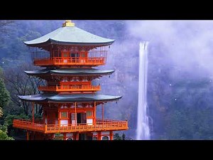Japanese landscape with flute sound background [Sleep, meditate, study, relax gently]